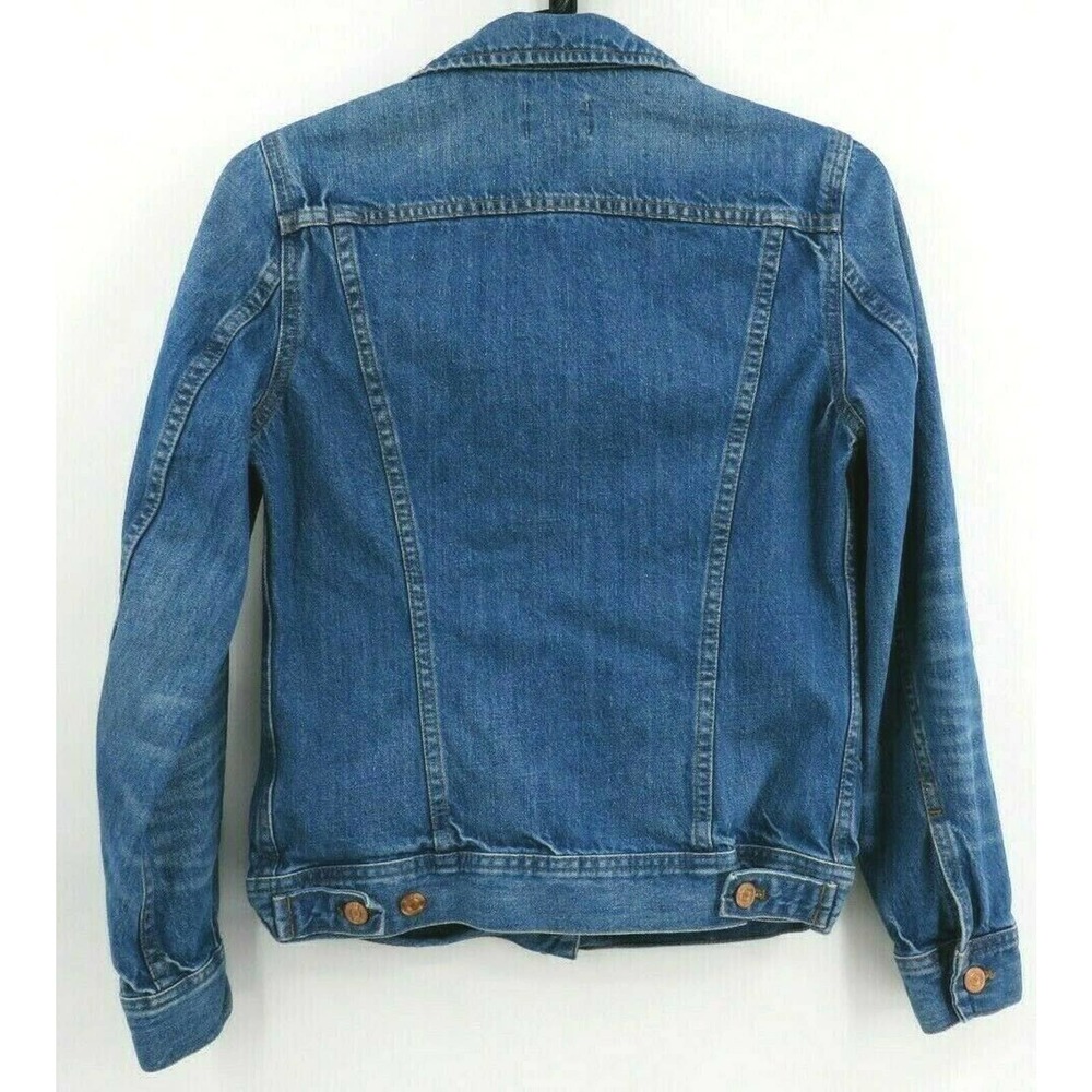 J. Crew Size XS Trade Mark Denim Jacket Copper Buttons - Picture 2 of 10